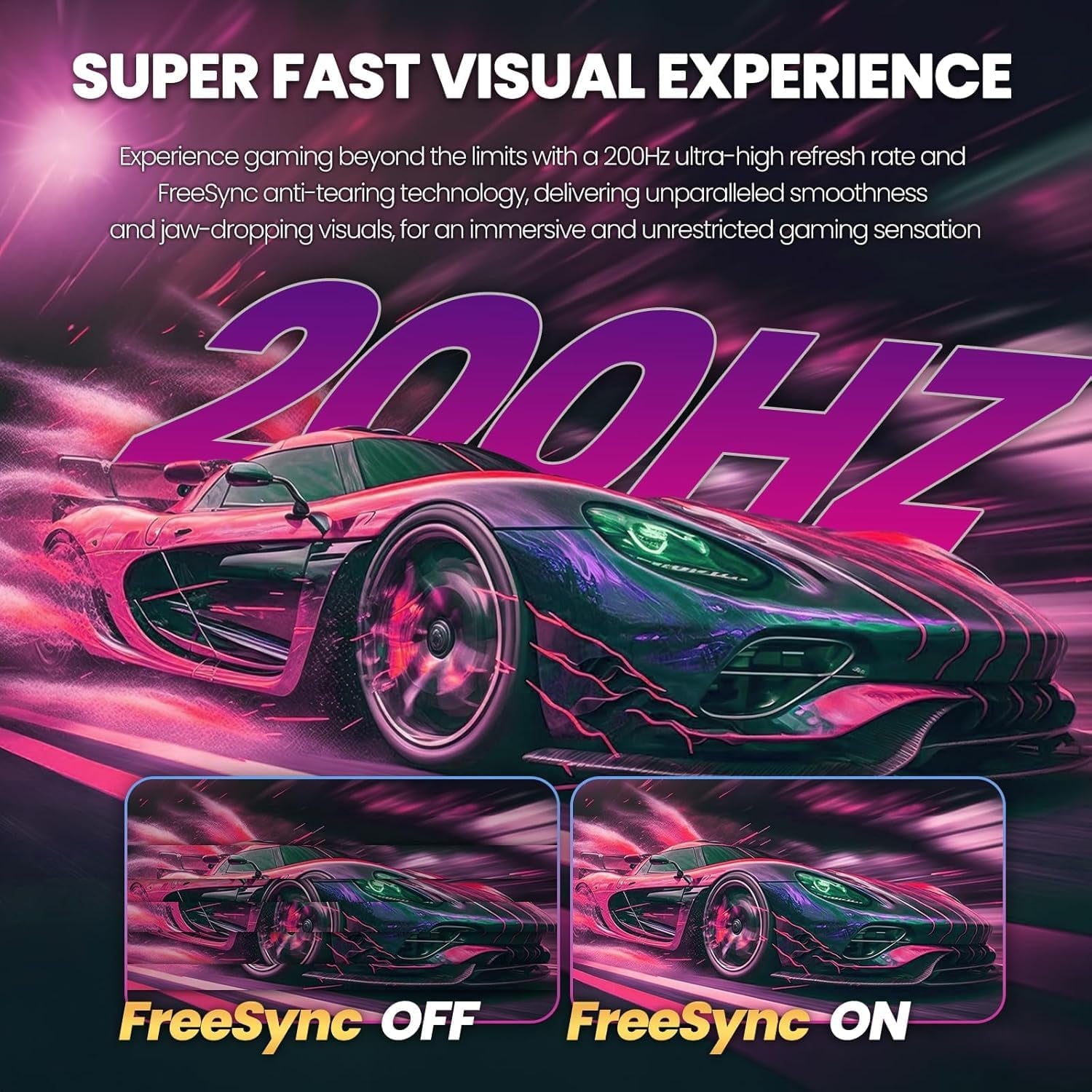 27 Inch Curved Gaming Monitor 200Hz|180Hz|144Hz 1Ms FHD 1080P Computer Screen Freesync|130% Srgb|Hdr|Low Blue Light|Hdmi DP Ports|Vesa Mount|Metal Stand