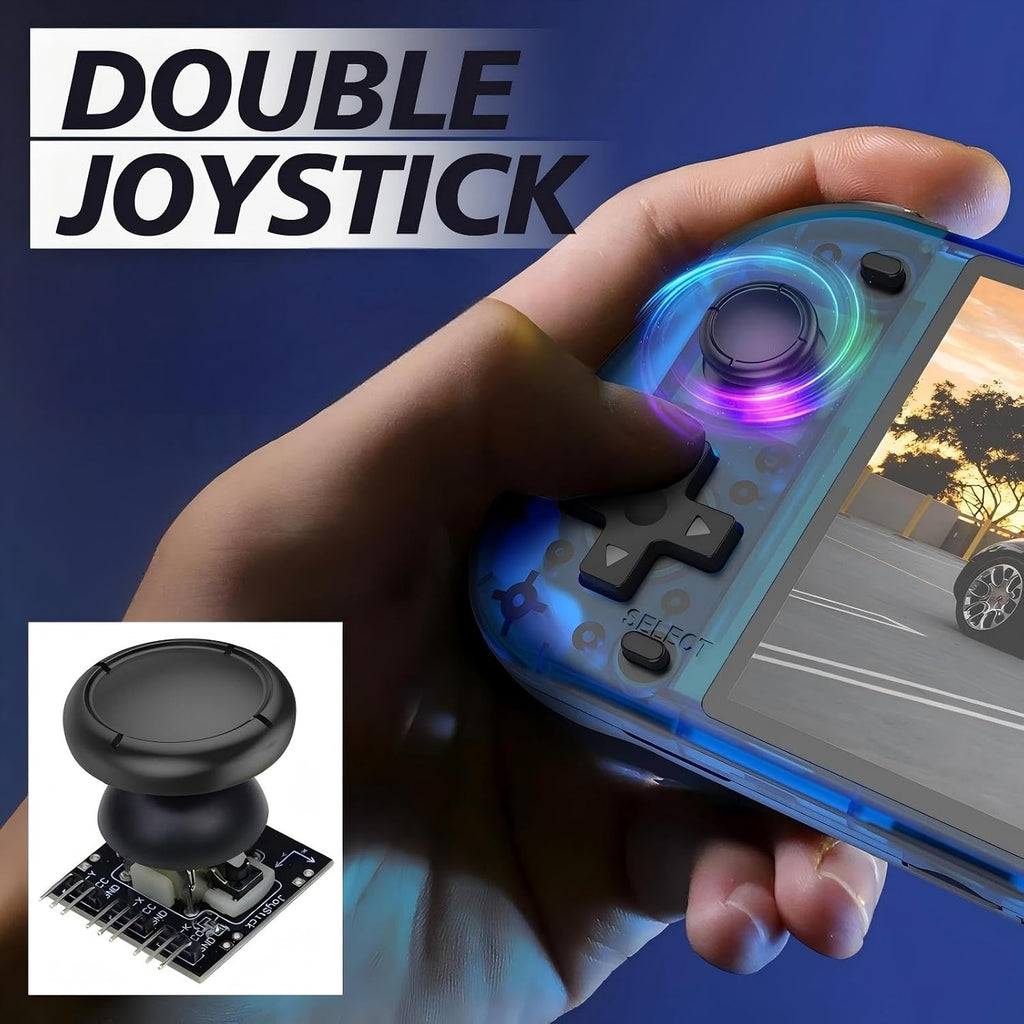 R50S Handheld Game Console, Portable Retro Gaming Console ,5.1" IPS Screen , Linux System , Preloaded 15,000+ Games, 20+ Emulator,4200Mah Battery，Transparent Purple 64GB