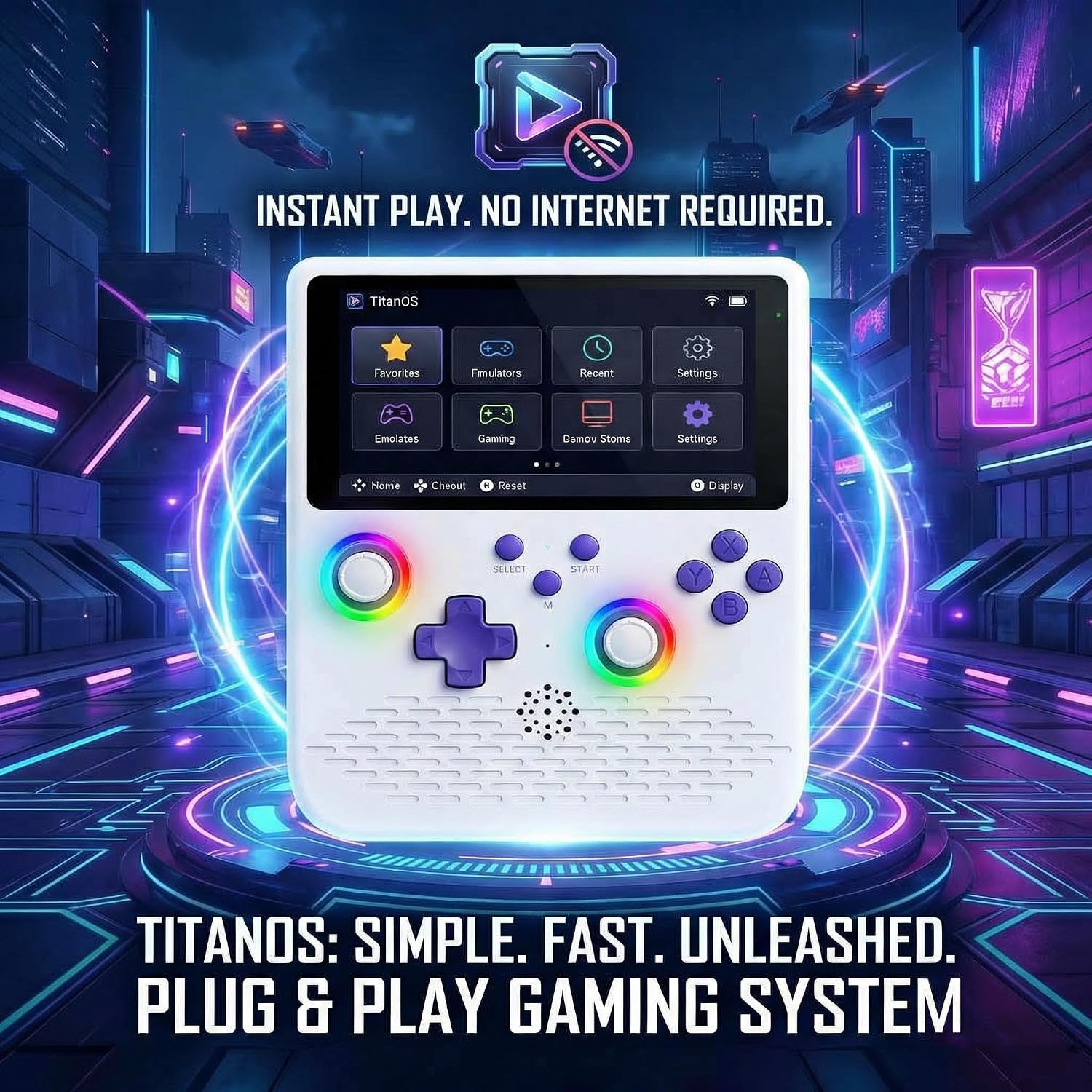 Handheld Game Console, 5 Inch Large Screen Retro Gaming Console with 64GB Storage & 4000Mah Battery, Supports 34+ Emulators, Portable Video Game Player for Kids & Adults - White