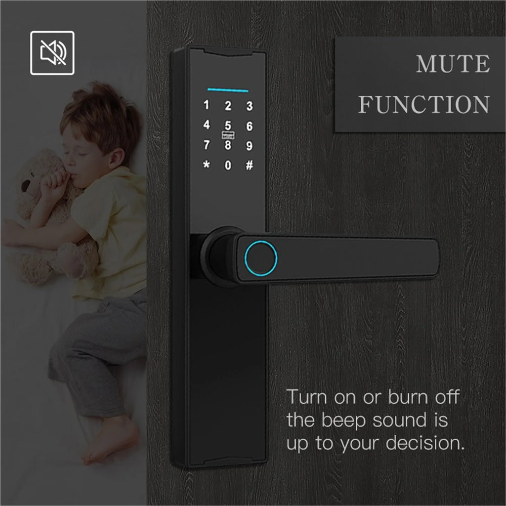Smart Door Lock Digital Electronic Lock Smart Home Wooden Door Lock Biometric Fingerprint ,Easy to Install