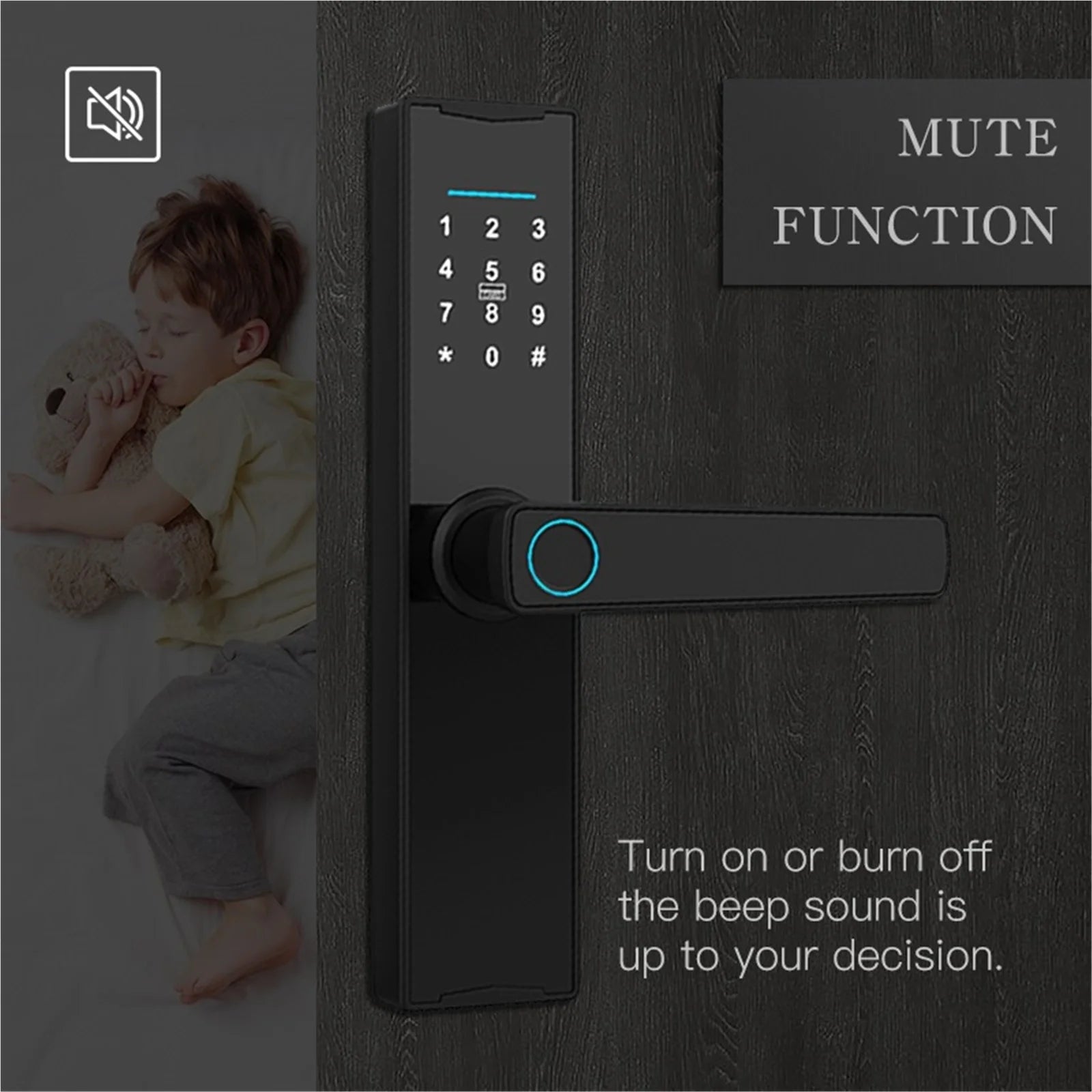Smart Door Lock Digital Electronic Lock Smart Home Wooden Door Lock Biometric Fingerprint ,Easy to Install