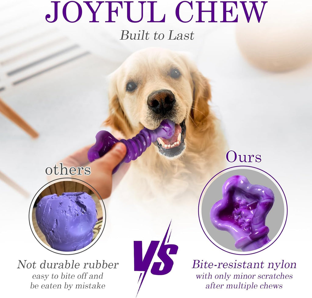 2-Pack Indestructible Dog Chew Toys for 25-75Lbs Aggressive Chewers | Tough Dog Chew Bones to Keep Them Busy, a for Large Dogs