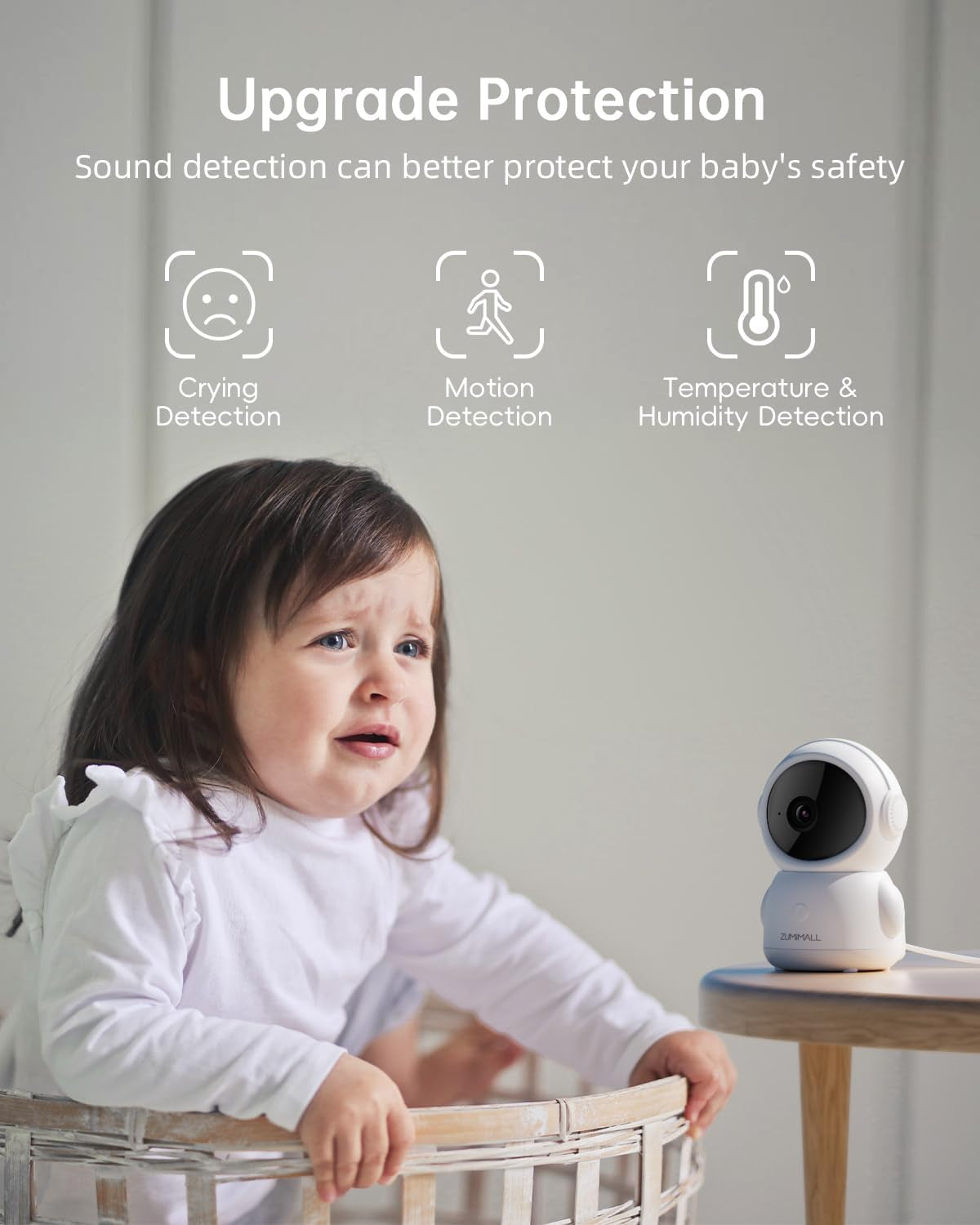 360° Indoor Security Camera, 3MP Baby Monitor Camera, 24/7 Recording Wired Security Camera, Security Cameras Wireless Outdoor with Magnetic Mount
