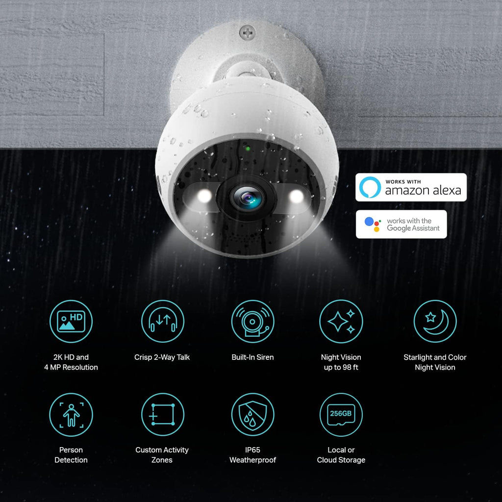 4MP 2K Security Camera Outdoor Wired & Pan/Tilt Smart Security Camera & Security Camera for Baby Monitor, 1080P HD Indoor Camera for Home Security with Motion Detection