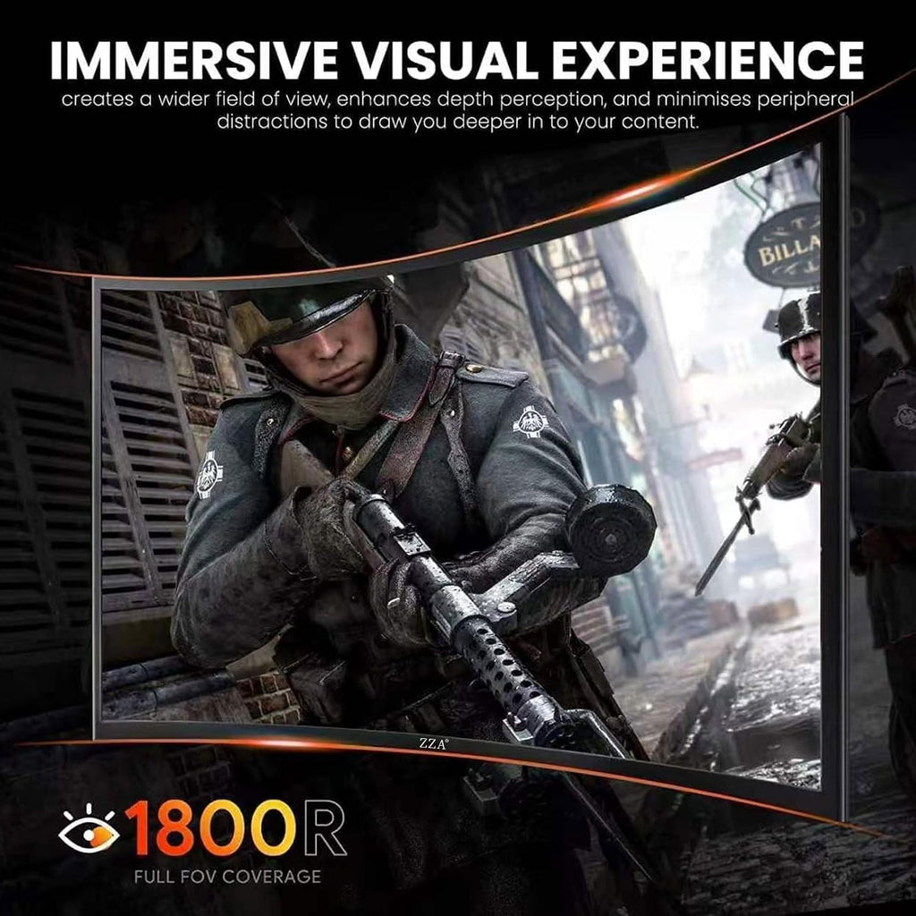 27 Inch Curved Gaming Monitor 200Hz|180Hz|144Hz 1Ms FHD 1080P Computer Screen Freesync|130% Srgb|Hdr|Low Blue Light|Hdmi DP Ports|Vesa Mount|Metal Stand