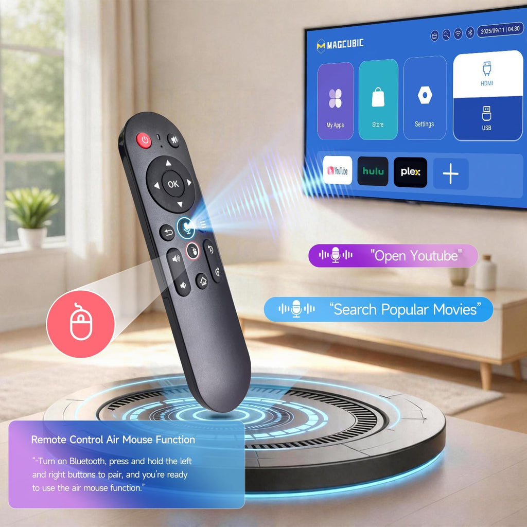 Mini Projector with Wifi 6 and Bluetooth 5.4, Smart Portable Projector 4K Support, Android 14 & 400 ANSI, Auto Focus & Keystone, 1080P Small Proyector  Hy320Pro for Bedroom, Movie, Outdoor