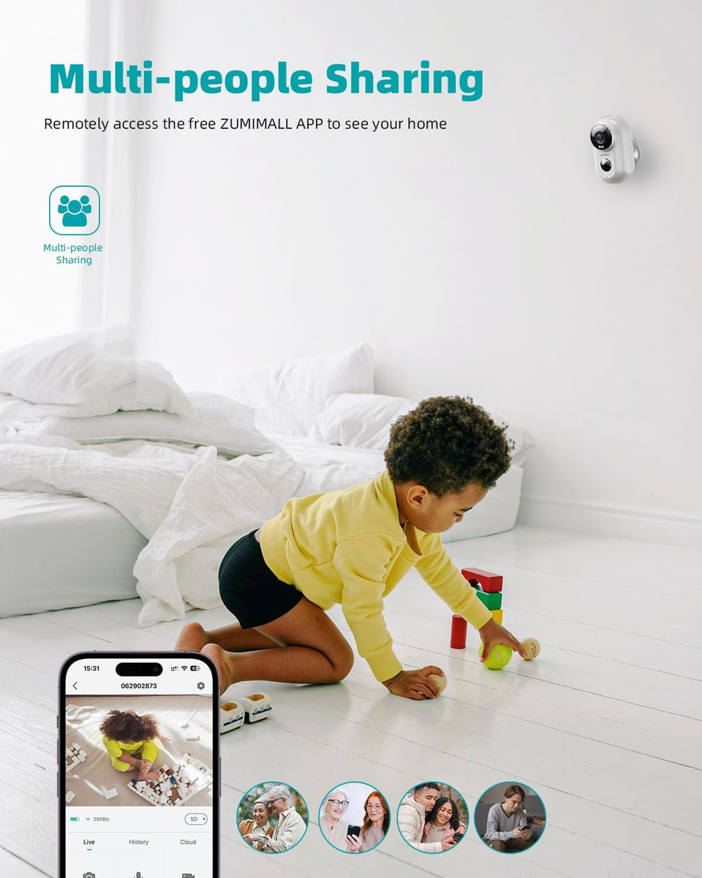 360° Indoor Security Camera, 3MP Baby Monitor Camera, 24/7 Recording Wired Security Camera, Security Cameras Wireless Outdoor with Magnetic Mount