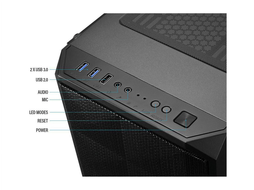 Odyssey Darkus V3  Gaming PC, RGB LED Fans, Intel Core I5 Upto 4.1Ghz, 16GB DDR4 RAM, 1TB Nvme SSD, Geforce RTX 3050 6GB GDDR6, Wi-Fi, Windows 11 Pro