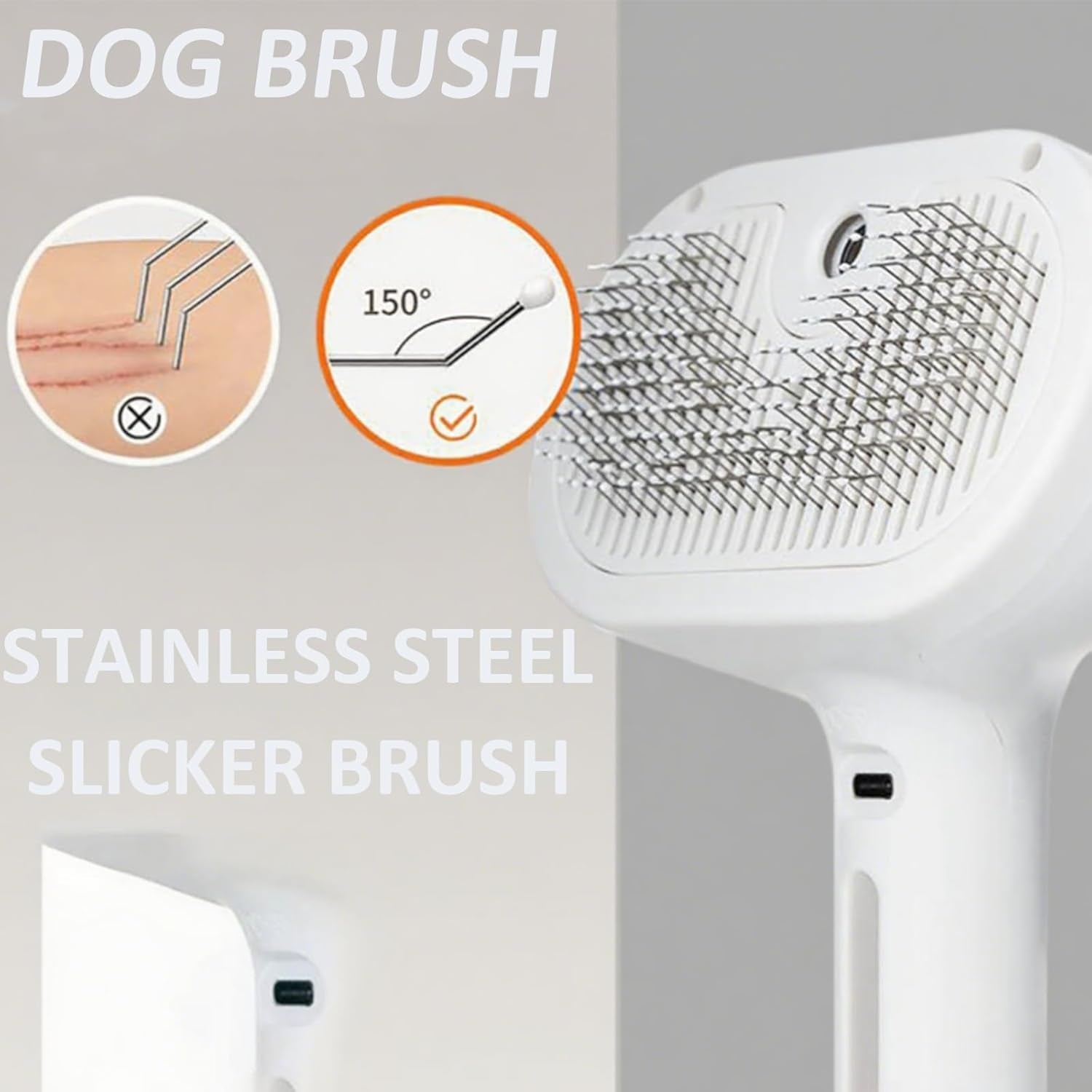 3-In-1 Self-Cleaning Steamy Pet Brush for Dogs & Cats, Fresh Fur Shower Brush That Removes Loose Hair, Reduces Shedding, Grooming Tool for Long & Short Hair, Wet or Dry Use (Pink)