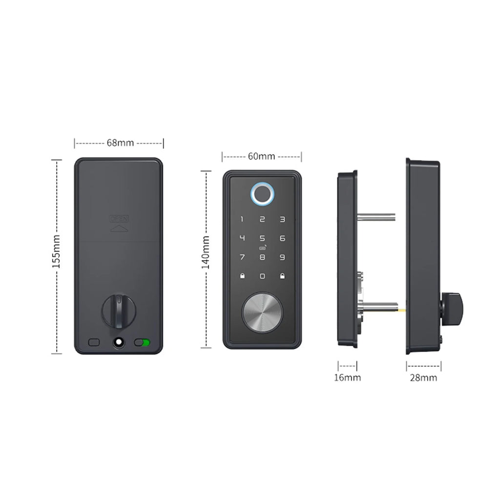 Door Lock, Tuya App Fingerprint Keyless without Handle Lock Cerradura Inteligente Biometric Deadbolt Electronic Smart Door Lock ,Easy to Install