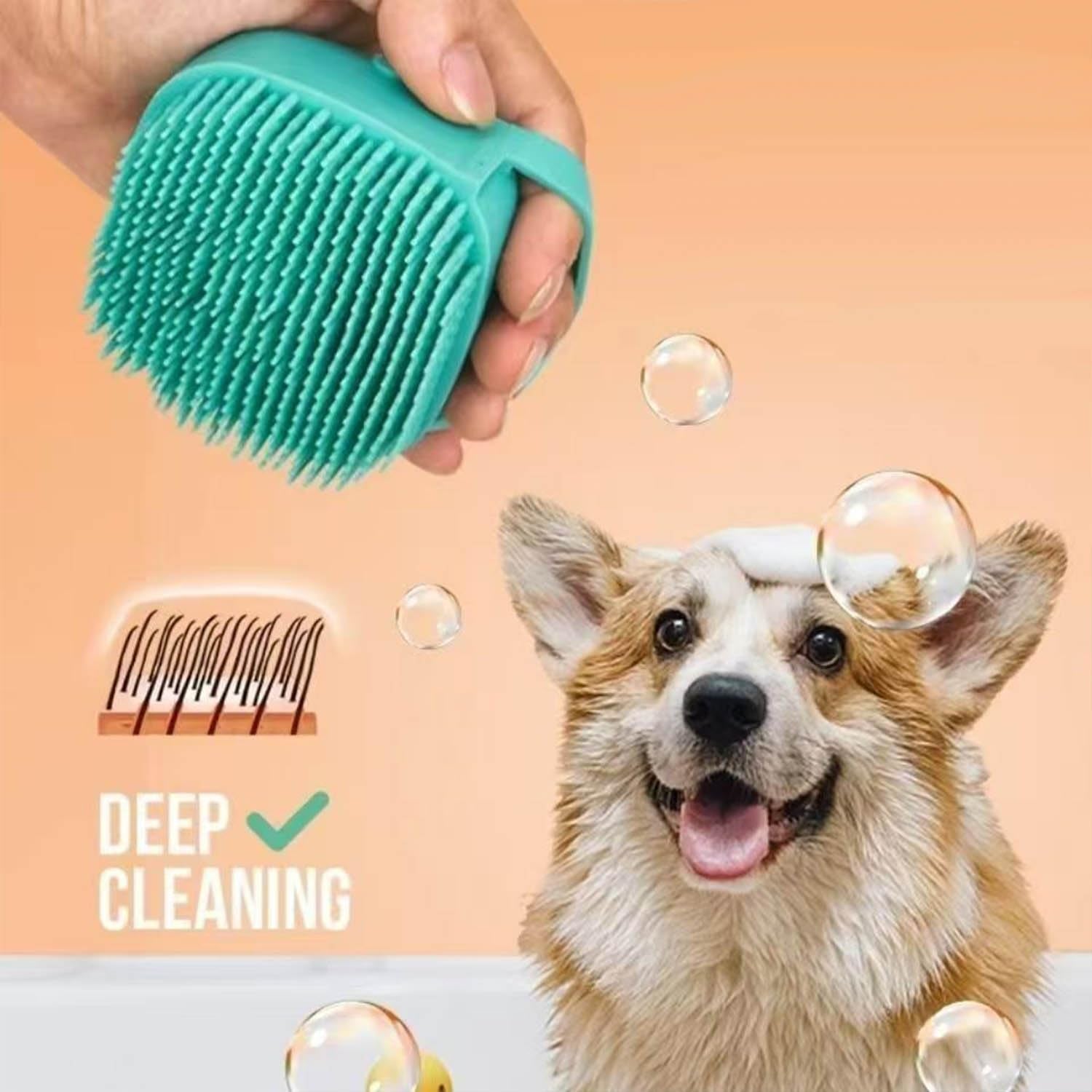 Pets Bath Brush | Scrubber for Bath | Dog Shampoo Brush | Dog Washing/Shower Brush, Suitable for Short/Long Haired Dogs,Bathing Dog Brush (Blue)