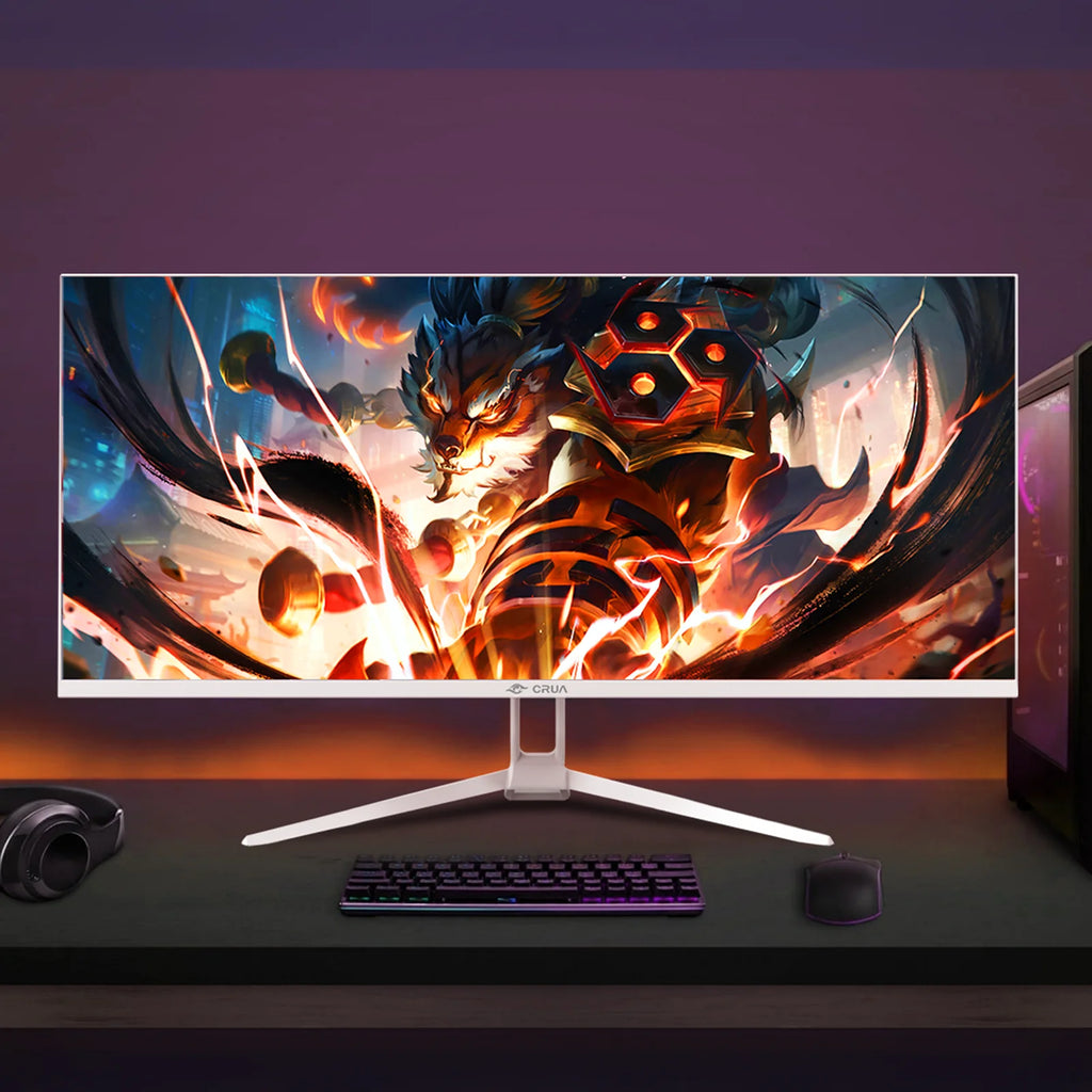 34" WQHD 165Hz Utrawide Gaming Monitor,3440X1440 21:9 IPS Gaming Monitor,Build-In Speakers,120% Srgb,Amd Freesync,Hdmi & Dp,Wall Mount Mount - White