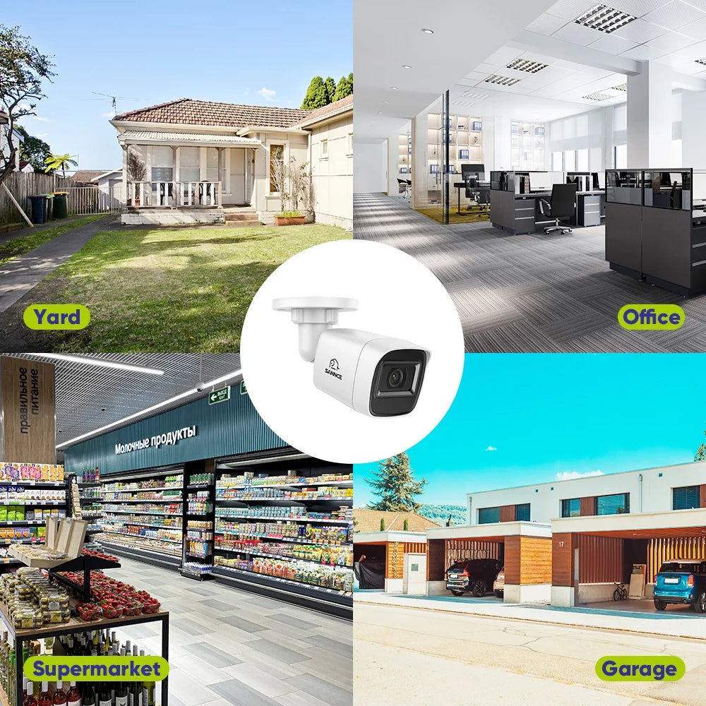 2PCS 2MP 1080P HD Security Surveillance System Camera Ir-Cut Night Vision Audio Recording Waterproof Housing Camera Kit