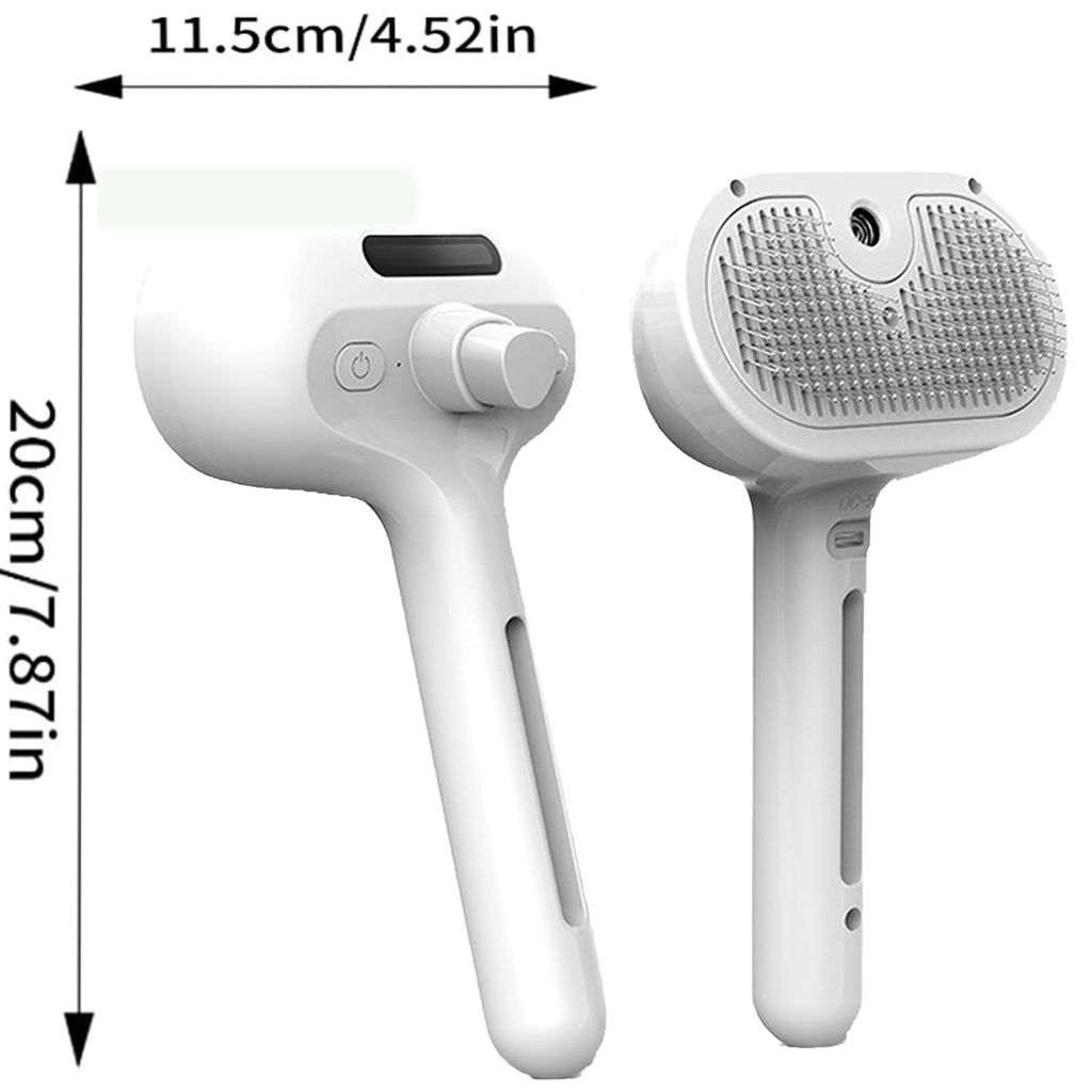 3-In-1 Self-Cleaning Steamy Pet Brush for Dogs & Cats, Fresh Fur Shower Brush That Removes Loose Hair, Reduces Shedding, Grooming Tool for Long & Short Hair, Wet or Dry Use (Pink)