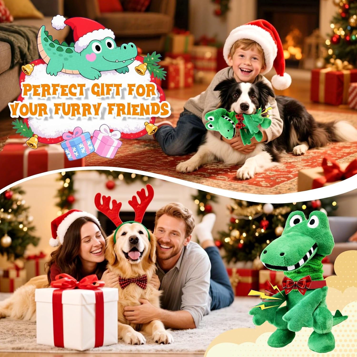 Large Squeaky Dog Toys:Plush Tug of War Dog Toys with Crinkle-Interective Chew Toys for Small,Medium,And Large Breeds- Puppy Toys Keep Them Busy&Dental Exercise