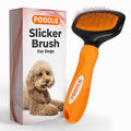 Poodle Pet Slicker Brush - for Dogs, Cats, Rabbits - Matted/Loose Fur, Knots - Suitable for Doodle/Goldendoodle Grooming and Shredding Short/Long Hair (Orange)