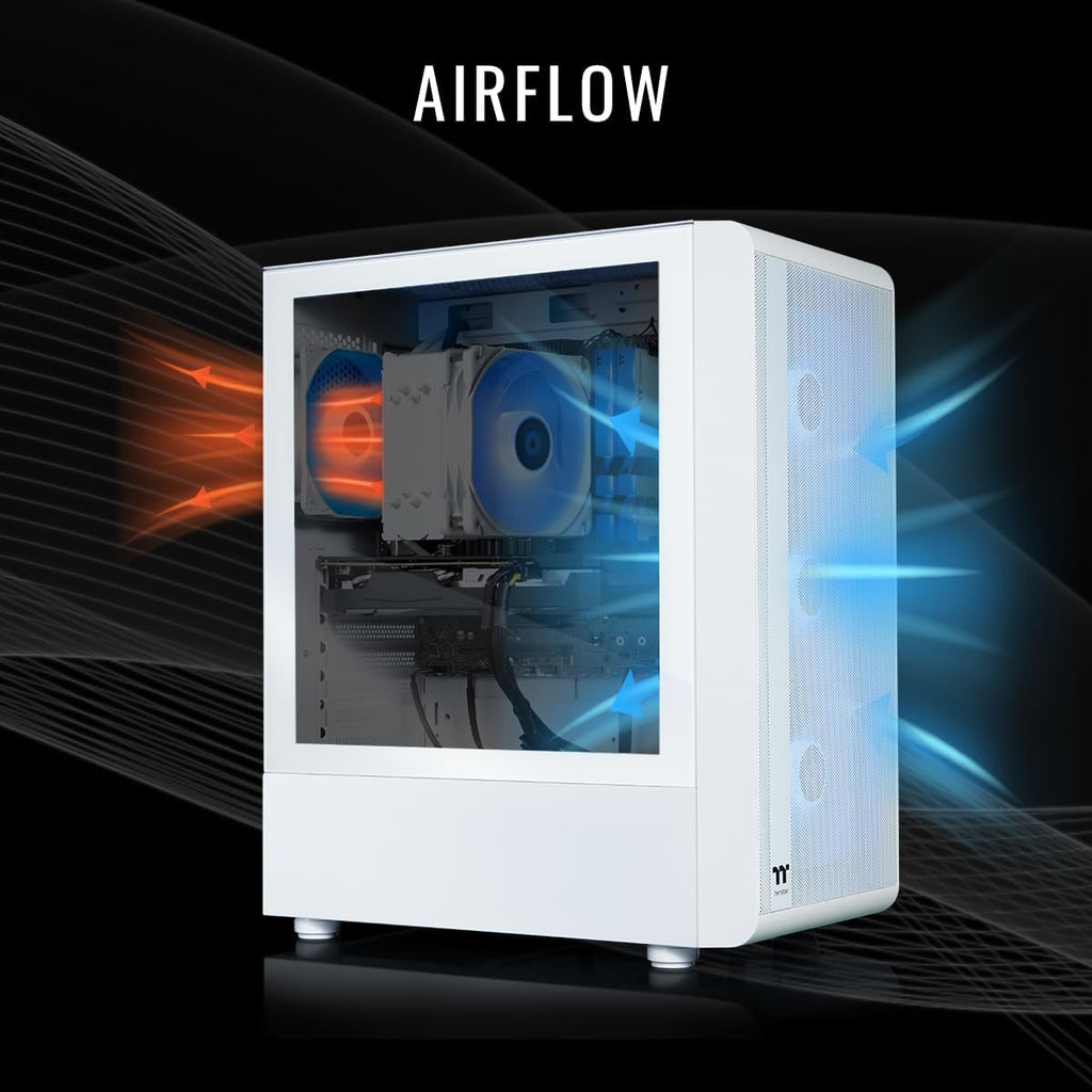 Thermaltake LCGS Quartz R66 Gaming Desktop (AMD Ryzen™ 5 5600, Toughram DDR4 3600Mhz 16GB RGB Memory, AMD Radeon™ RX 6600, 1TB Nvme M.2, Wifi, Windows 11) S2QT-B550-R66-LCS