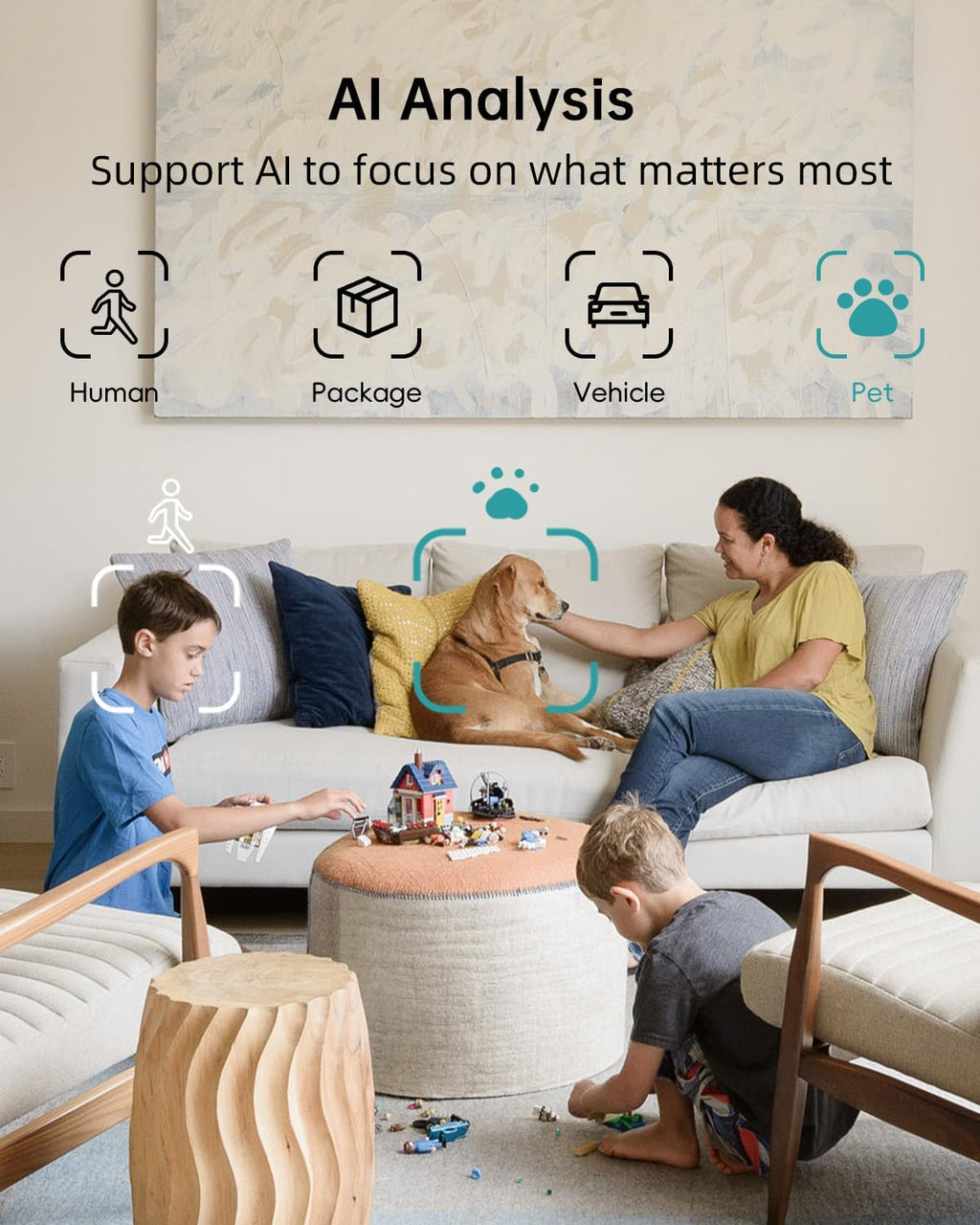 360° Indoor Security Camera, 3MP Baby Monitor Camera, 24/7 Recording Wired Security Camera, Security Cameras Wireless Outdoor with Magnetic Mount