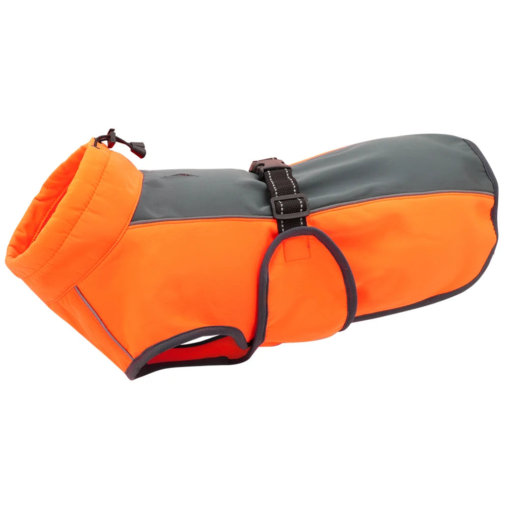 Waterproof Dog Vest Clothes Warm Padded Pet Winter Clothing Jacket Coat Large Dogs Labrador Outfit with Reflective Nylon Rope