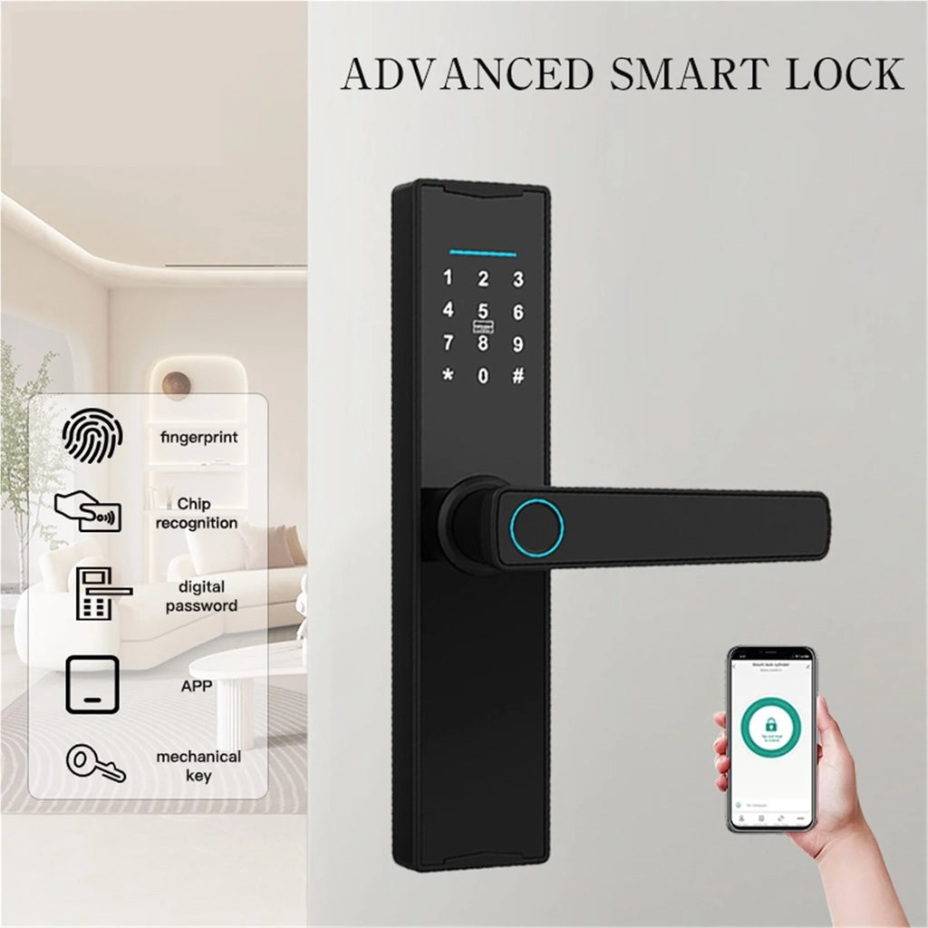 Smart Door Lock Digital Electronic Lock Smart Home Wooden Door Lock Biometric Fingerprint ,Easy to Install