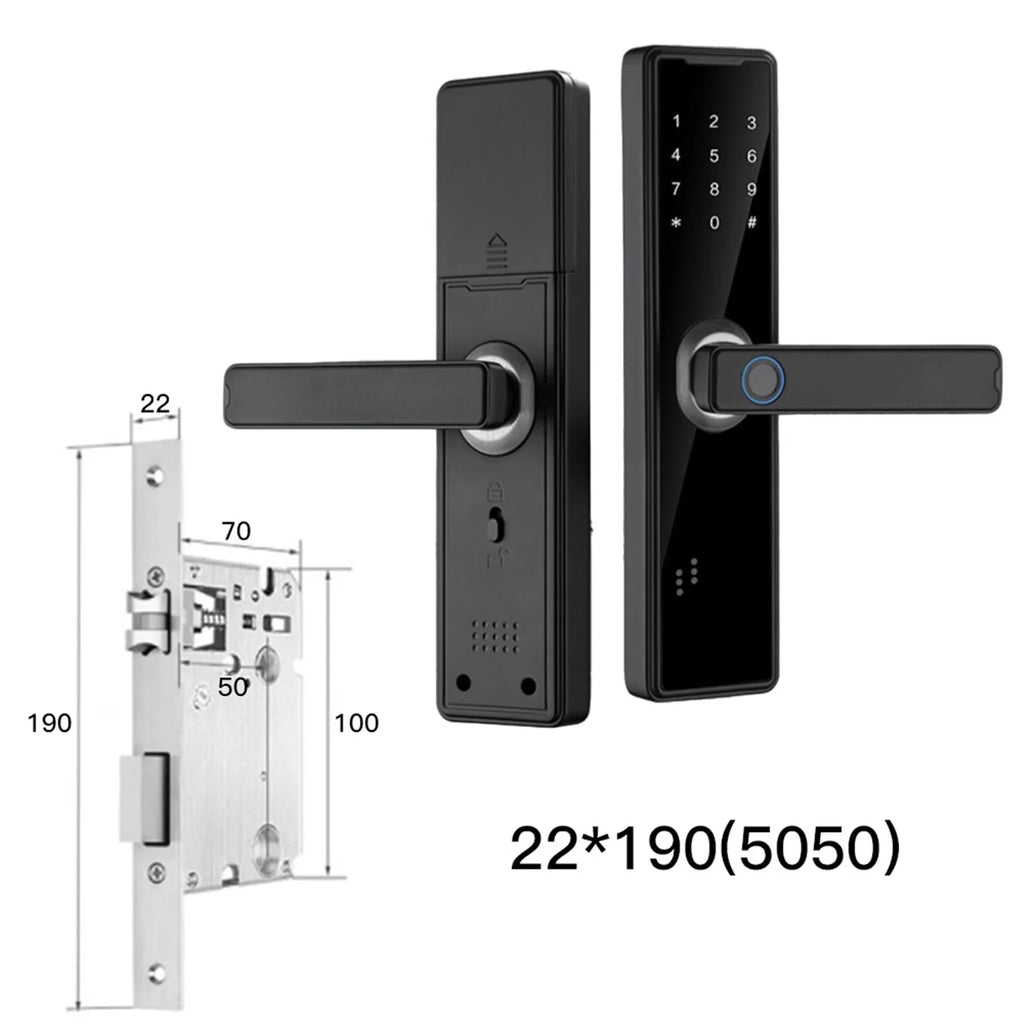 Smart Door Lock Biometric Fingerprint Remote Unlocking Keyless Card Password Lock Electronic Door Lock