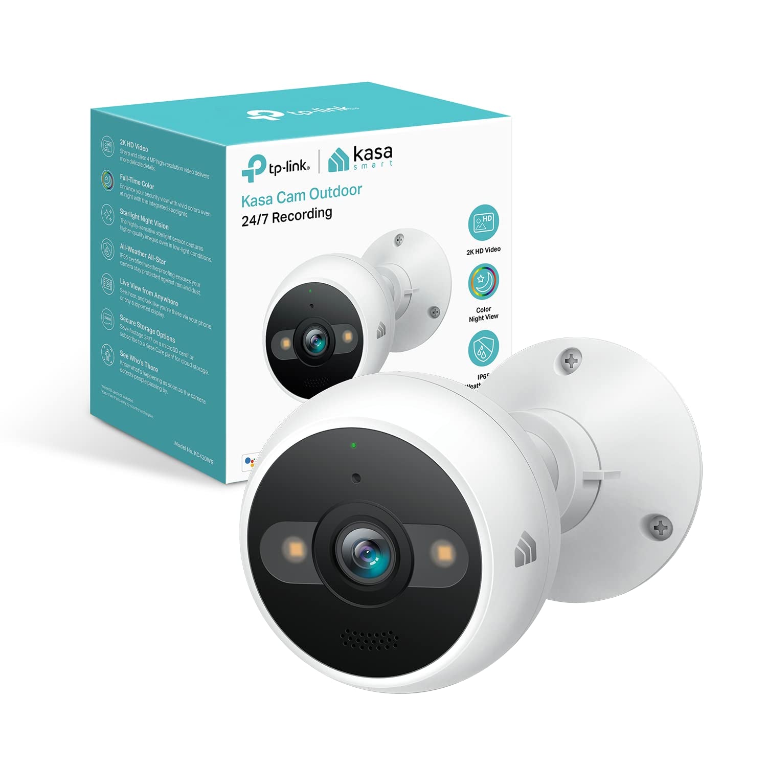 4MP 2K Security Camera Outdoor Wired & Pan/Tilt Smart Security Camera, 1080P HD Dog Camera 2.4Ghz with Night Vision, Motion Detection