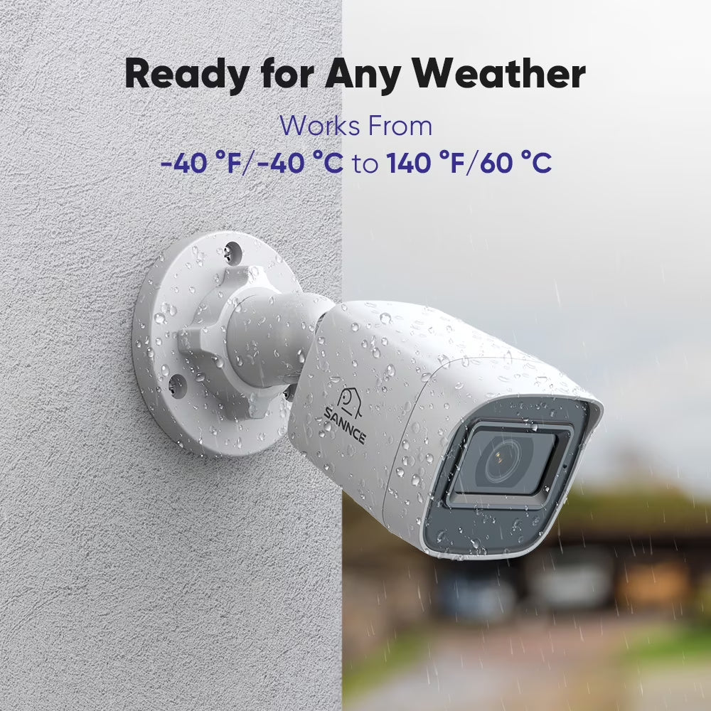 2PCS 2MP 1080P HD Security Surveillance System Camera Ir-Cut Night Vision Audio Recording Waterproof Housing Camera Kit