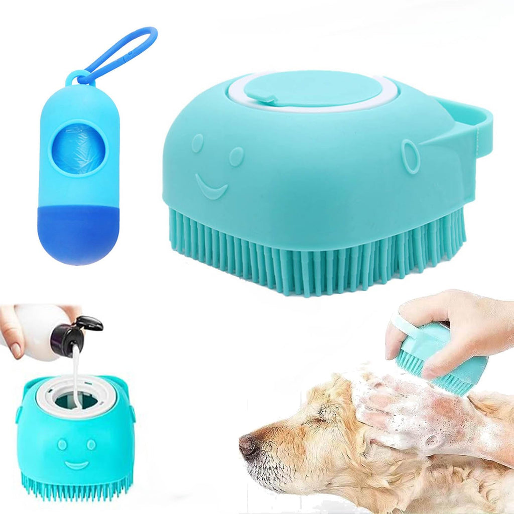 Pets Bath Brush | Scrubber for Bath | Dog Shampoo Brush | Dog Washing/Shower Brush, Suitable for Short/Long Haired Dogs,Bathing Dog Brush (Blue)