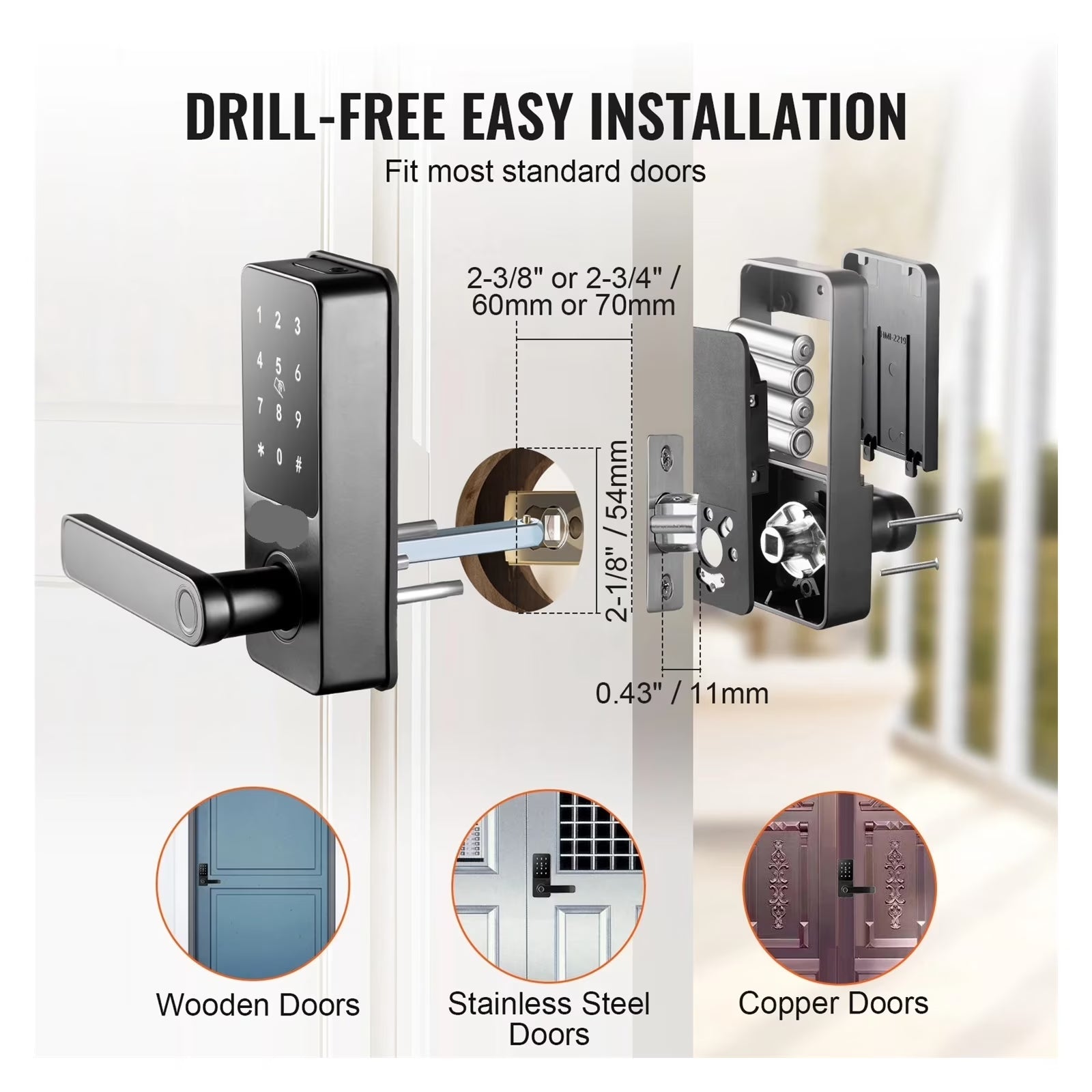 Smart Lock 5 in 1 Smart Door Knob Fingerprint Deadbolt with App Control Bluetooth Smart Lock Keyless Entry Door Lock