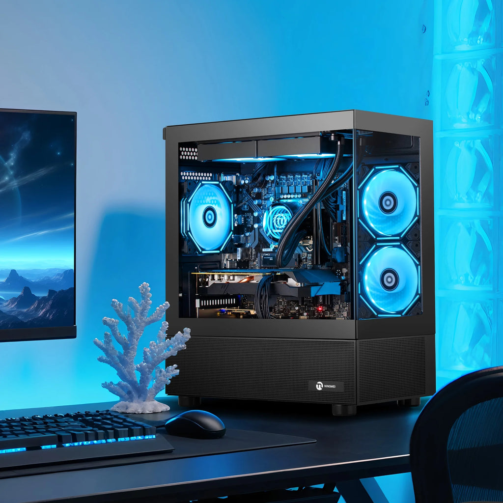 Lumishore Gaming PC AMD R7 5700X RTX 5060Ti 32GB RAM 1TB SSD Black