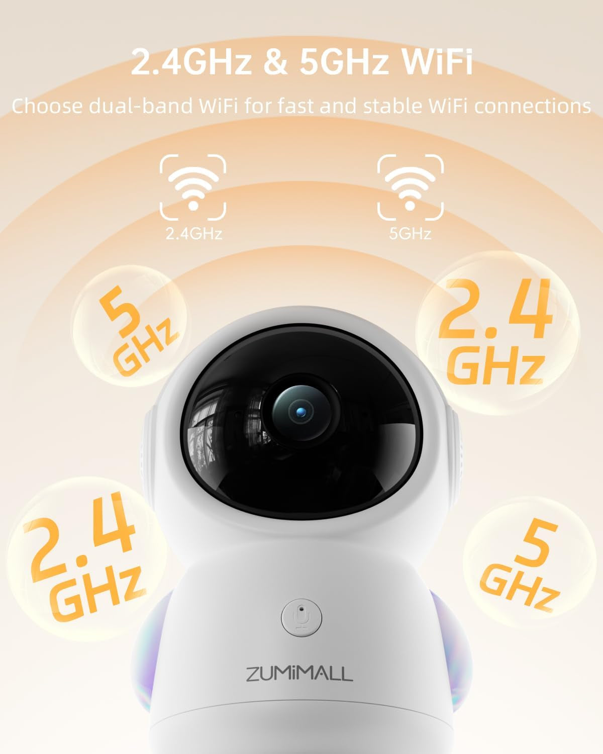 360° Indoor Security Camera, 3MP Baby Monitor Camera, 24/7 Recording Wired Security Camera, Security Cameras Wireless Outdoor with Magnetic Mount