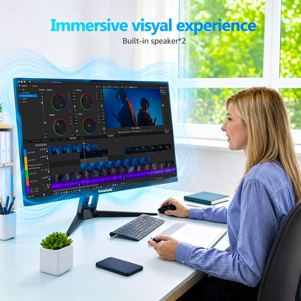 32 Inch 4K UHD 1500R Curved Computer Monitor, 60Hz 100% Srgb Eye Care Screen for Home Office