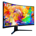 32 Inch 4K UHD 1500R Curved Computer Monitor, 60Hz 100% Srgb Eye Care Screen for Home Office