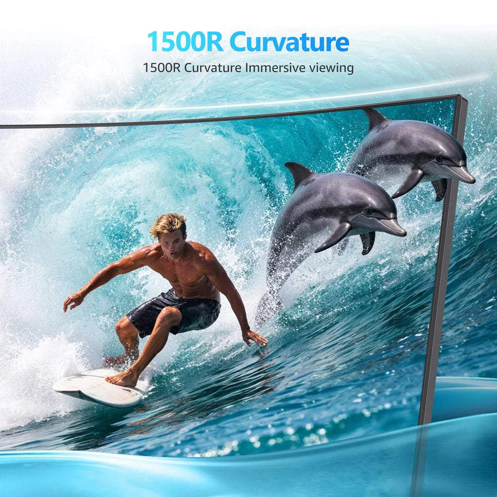 32 Inch 4K UHD 1500R Curved Computer Monitor, 60Hz 100% Srgb Eye Care Screen for Home Office